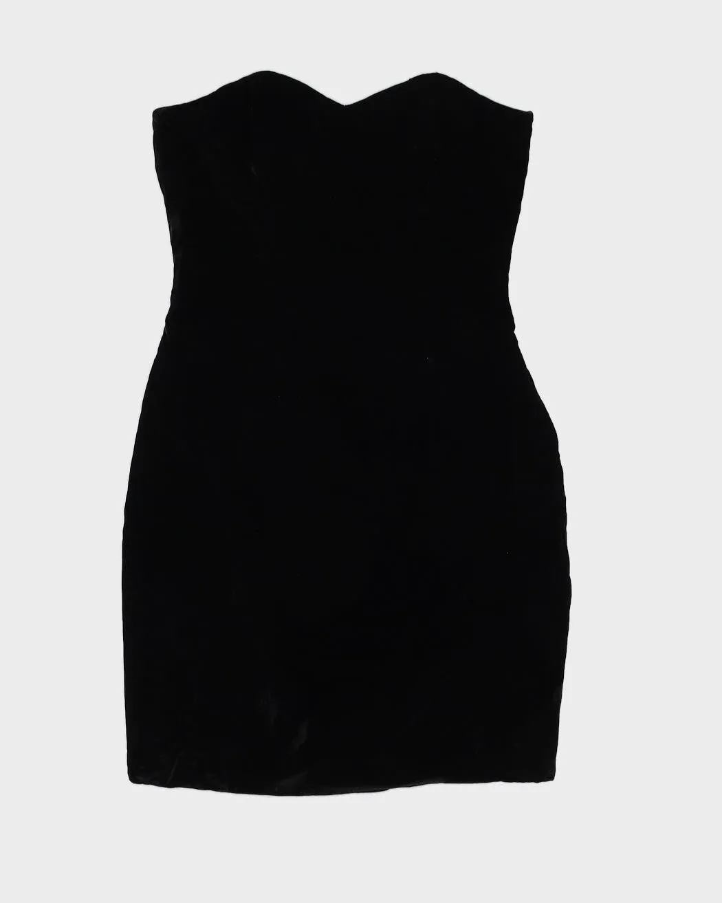 00s Black Velvet Bustier Dress - S