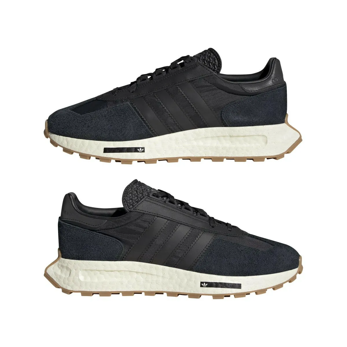 ADIDAS H03080 RETROPY E5 MN'S (Medium) Black/Black/Gray Textile & Suede Running Shoes