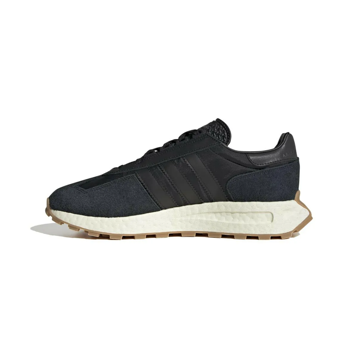 ADIDAS H03080 RETROPY E5 MN'S (Medium) Black/Black/Gray Textile & Suede Running Shoes