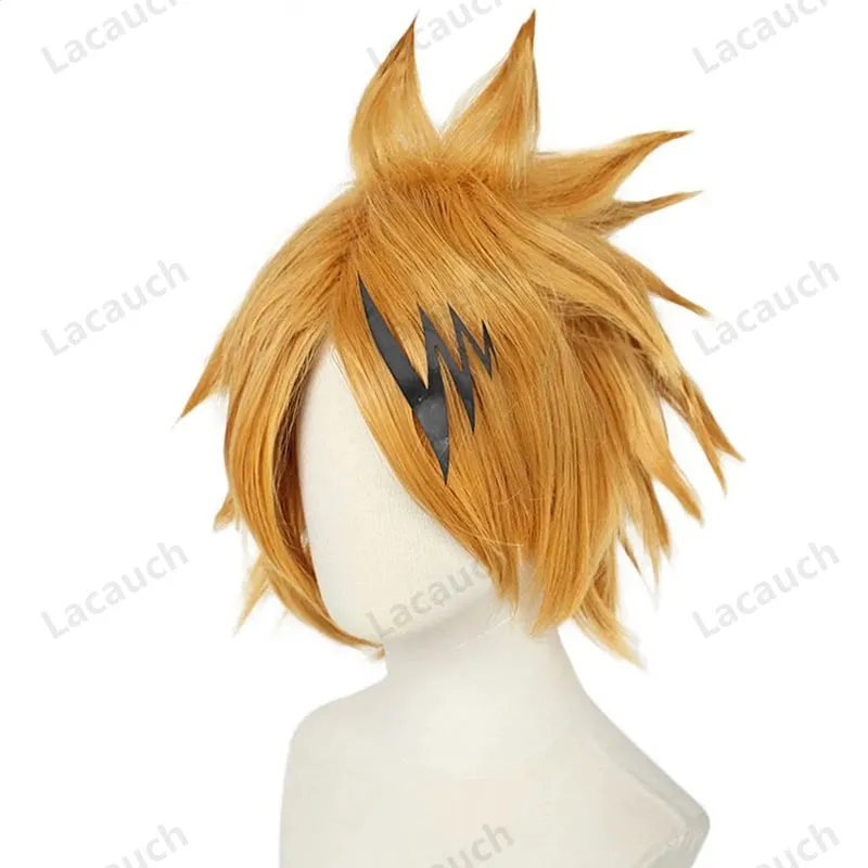 Anime My Hero Academia Kaminari Denki Cosplay Costume Short Wig Hairpin Black Uniform Suit