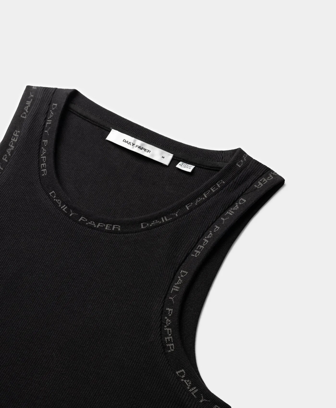 Black Erib Tank Top Mens