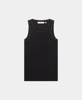 Black Erib Tank Top Mens