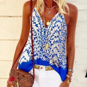 Boho Floral Strap Tank Tops