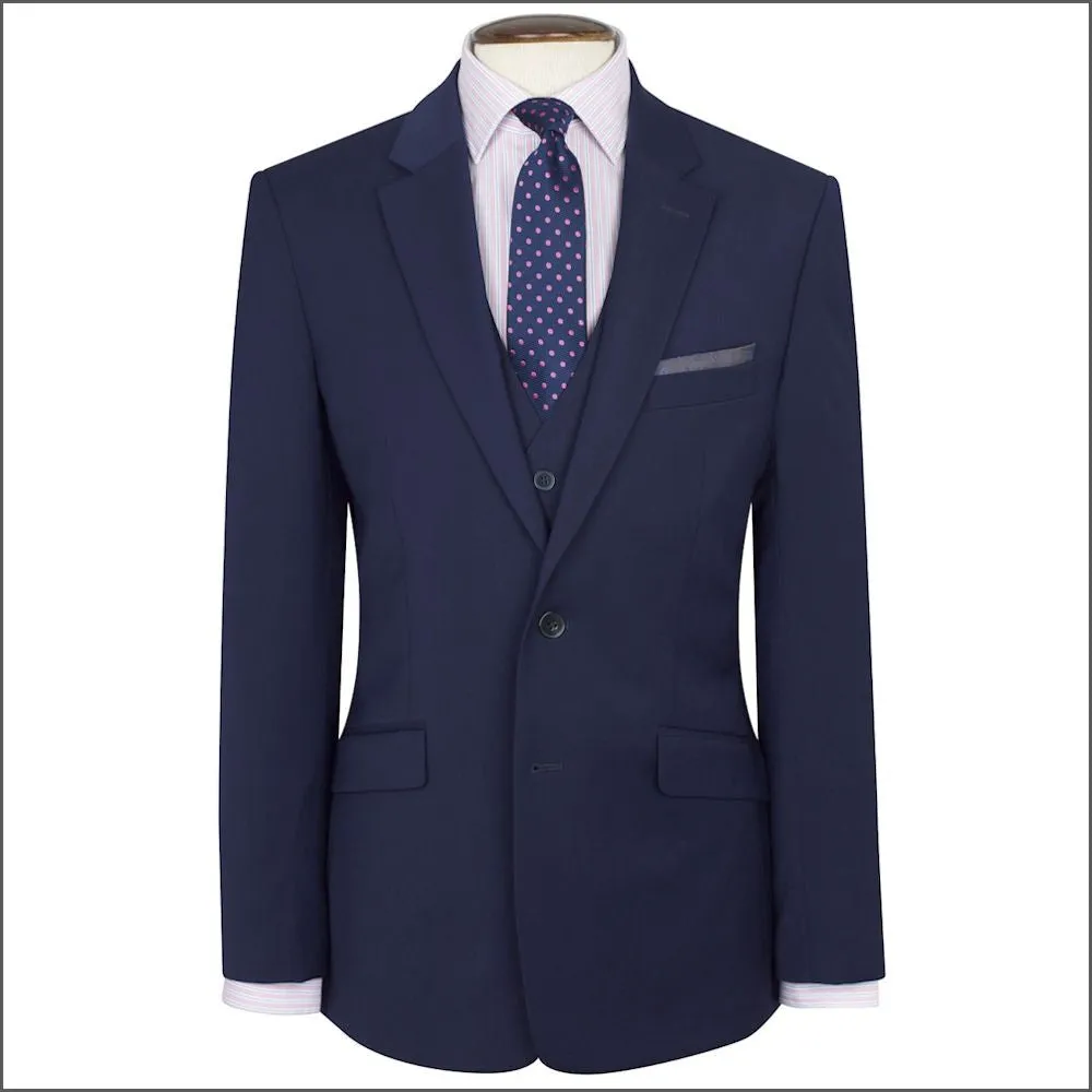 Brook Taverner Avalino Mid Blue Washable Crease Resistant 2 Pic Travel Suit<>