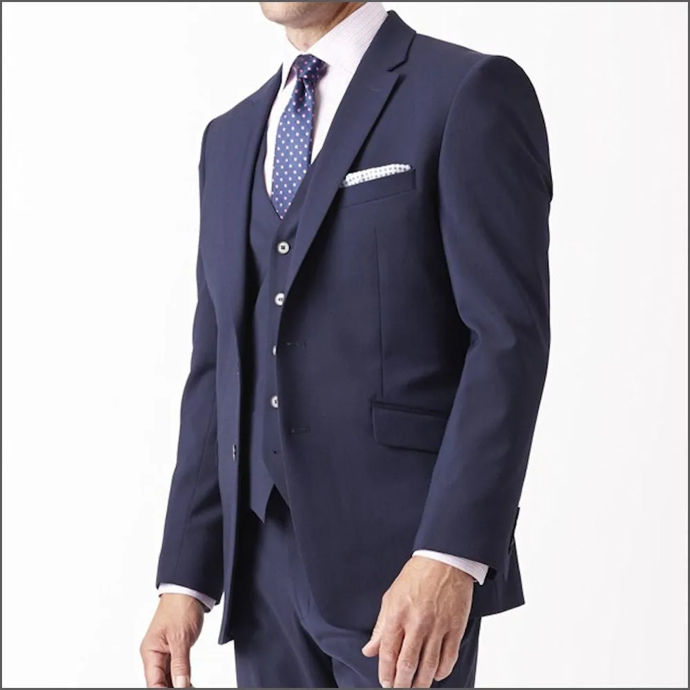 Brook Taverner Avalino Mid Blue Washable Crease Resistant 2 Pic Travel Suit<>