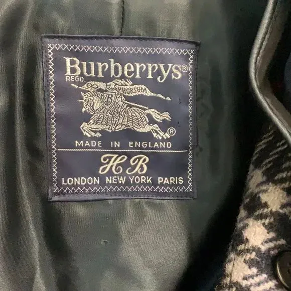 Burberry VTG Navy Lined Trench Coat