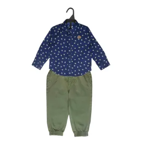 C1460 LE Blue & Green Shirt with Trouser Pant