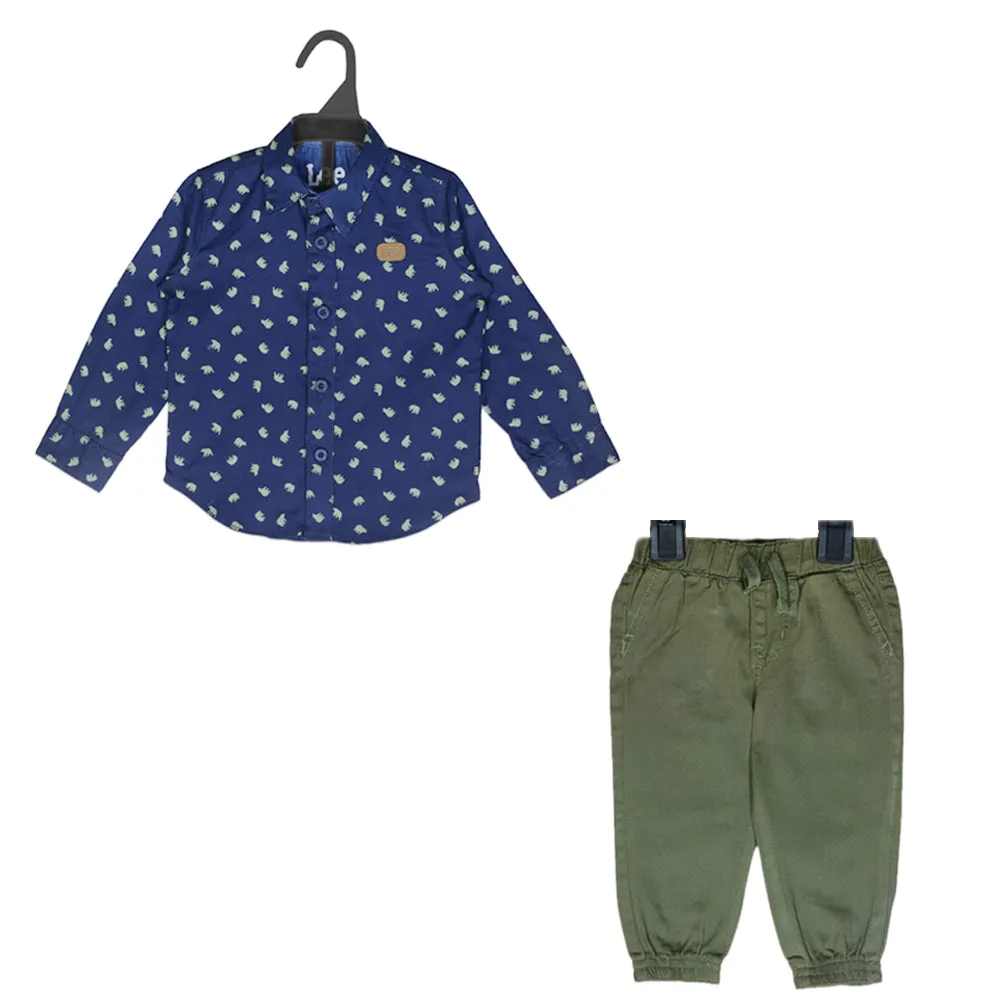 C1460 LE Blue & Green Shirt with Trouser Pant