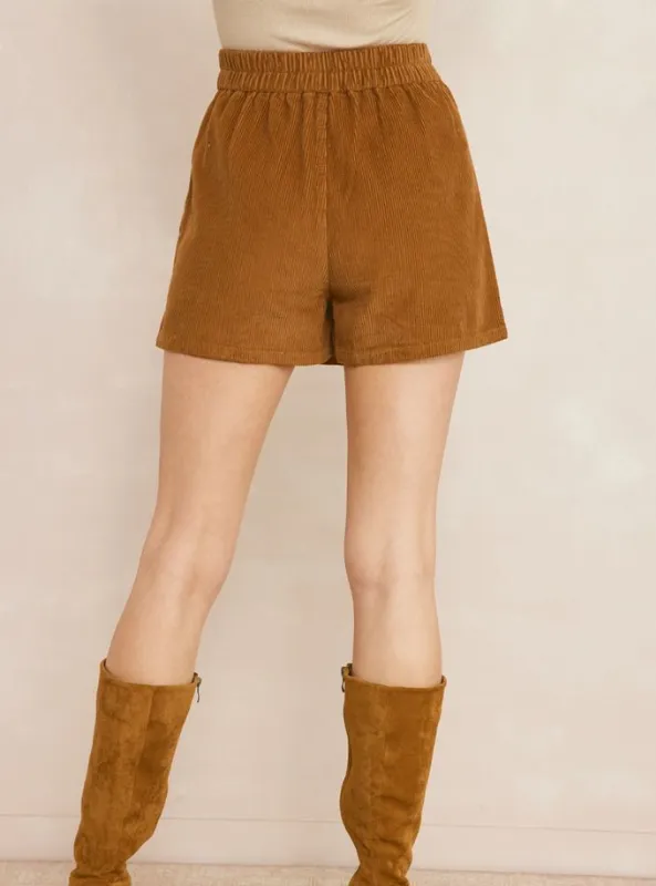 Camel Pleated Skirt