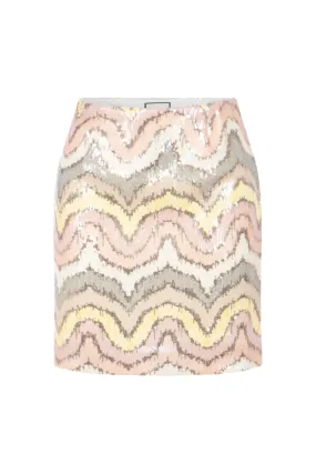 Cathleens Elegant Pastel Sequin Skirt