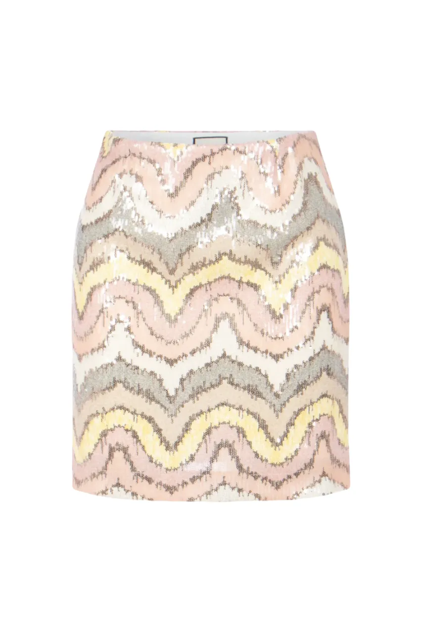 Cathleens Elegant Pastel Sequin Skirt