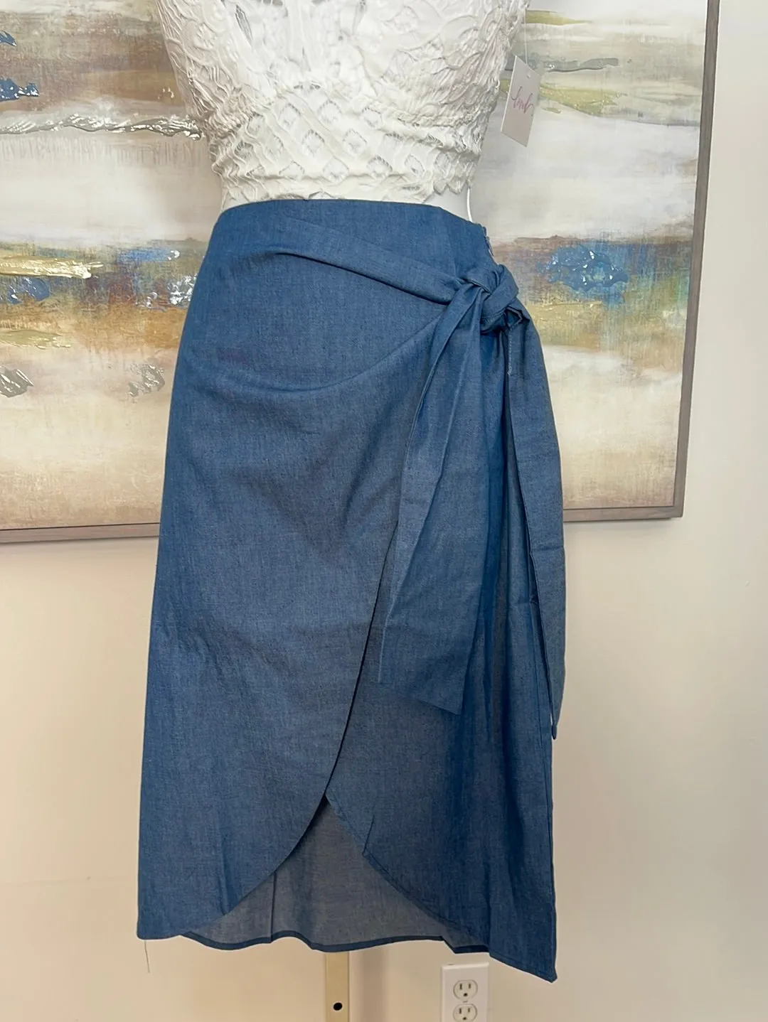 Chambray Wrap Skirt