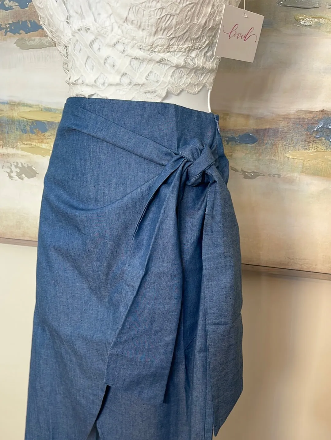 Chambray Wrap Skirt