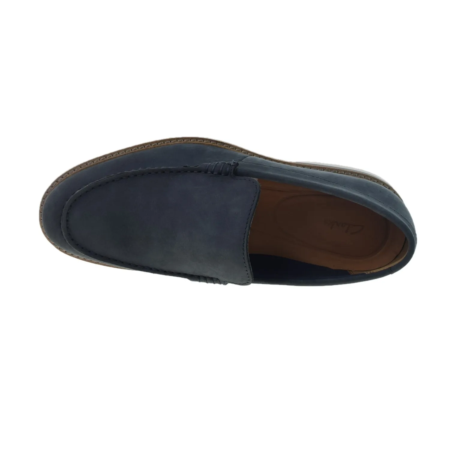 Clarks Atticus Edge Men's Slip-On Loafers Navy Nubuck