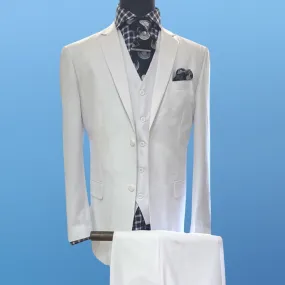 Clearance | Men's White Three Piece Suit