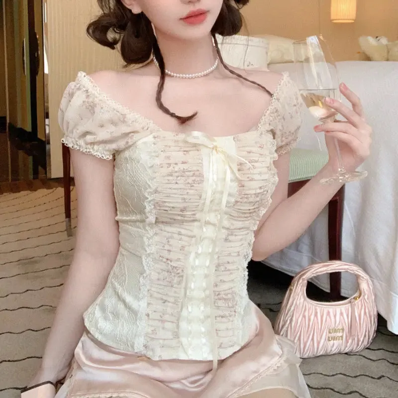 Sure! Heres an optimized title with modifiers for the product: 

Elegant Coquette Floral Lace Ballet Suit for Women 

This title emphasizes elegance and femininity, which are attractive qualities in fashion items.