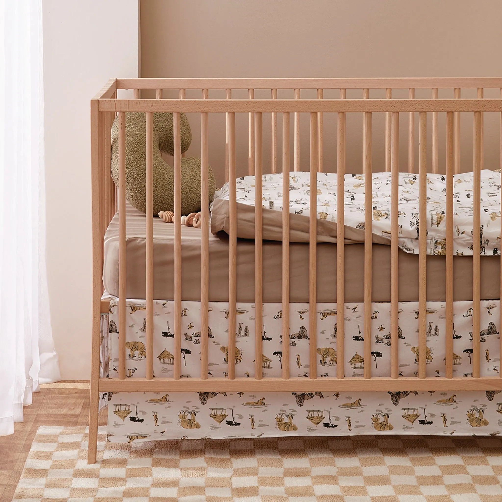 Crib bed skirt - Safari