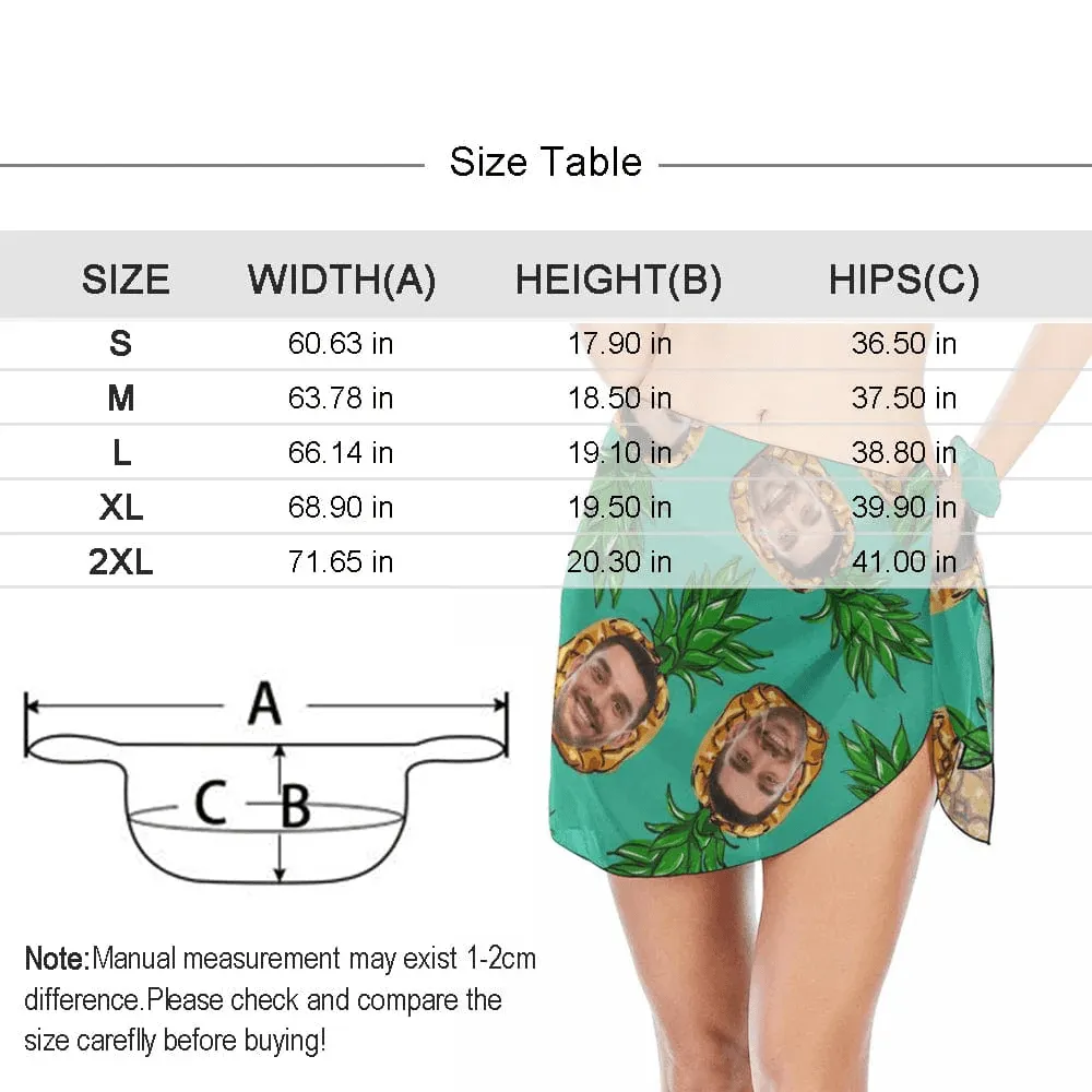 Custom Funny Big Face Only You Swim Bikini Coverup Personalised Short Sarongs Beach Wrap For Women Girls