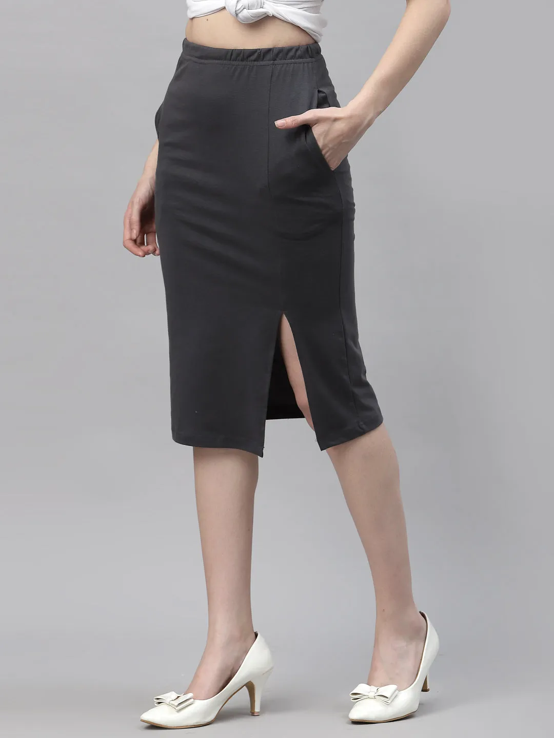 Dark Grey Bodycon Skirt