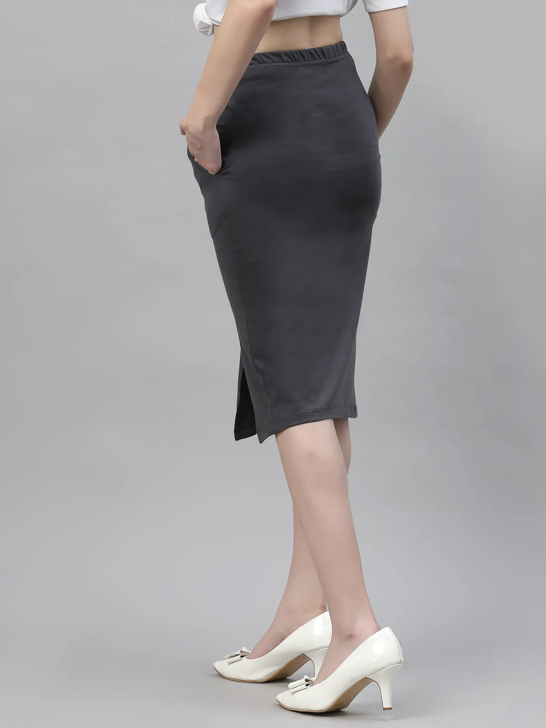 Dark Grey Bodycon Skirt