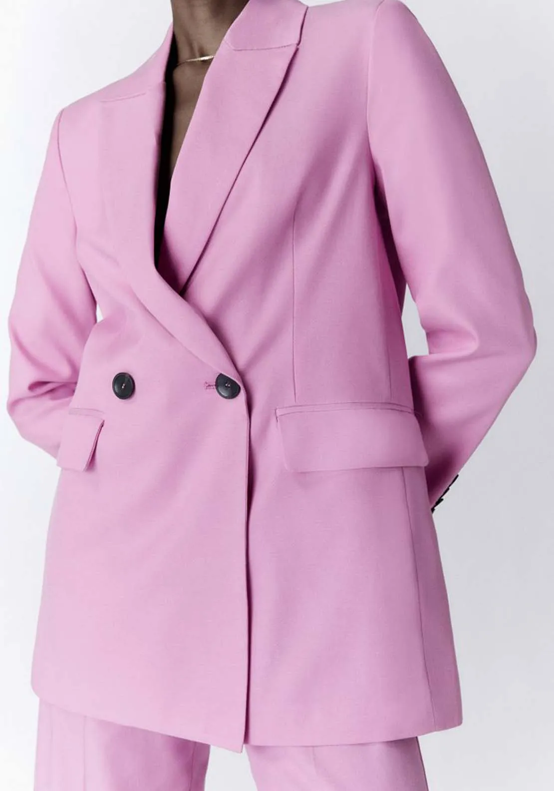 Double Breasted Blazer - Pink