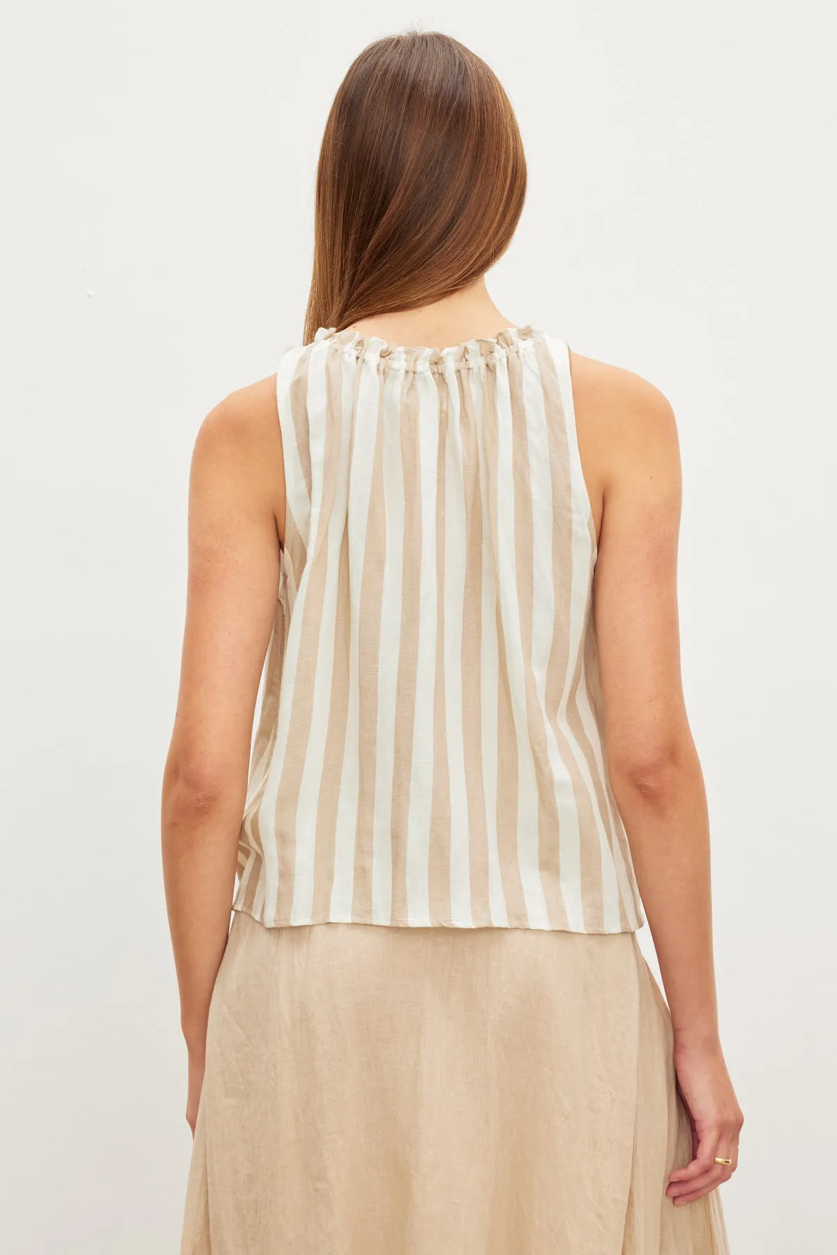 ERICA STRIPED LINEN TANK TOP