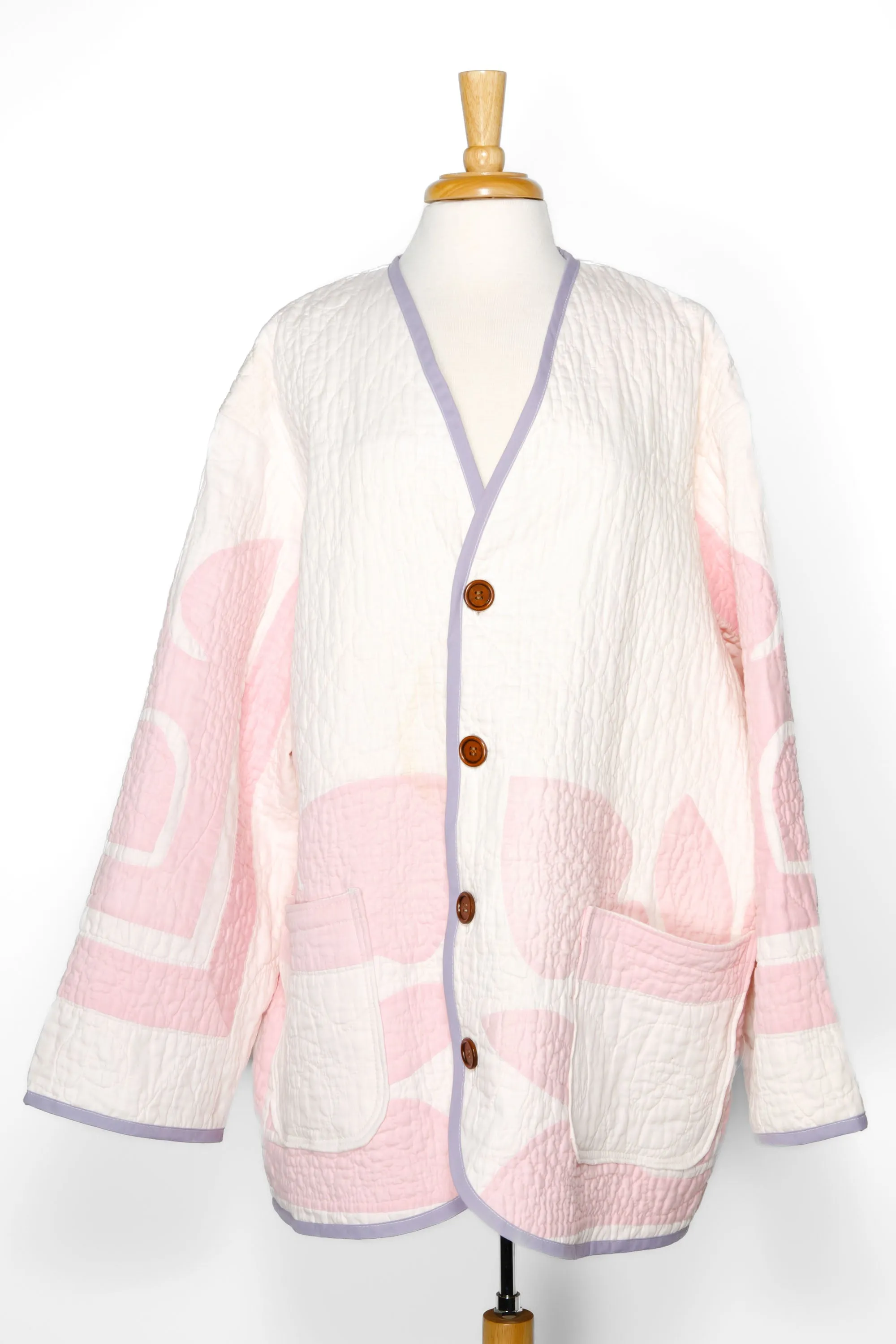 Hawaiian Applique Cardigan Chore Coat (Unisex XX-Large)