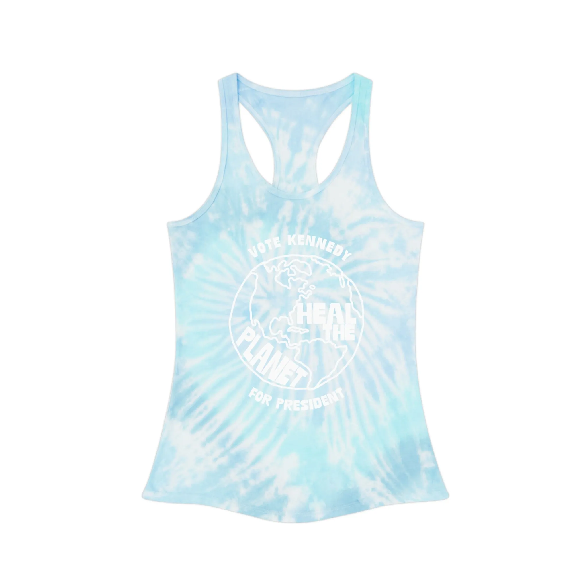 Heal the Planet Tie-Dye Racerback Tank Top