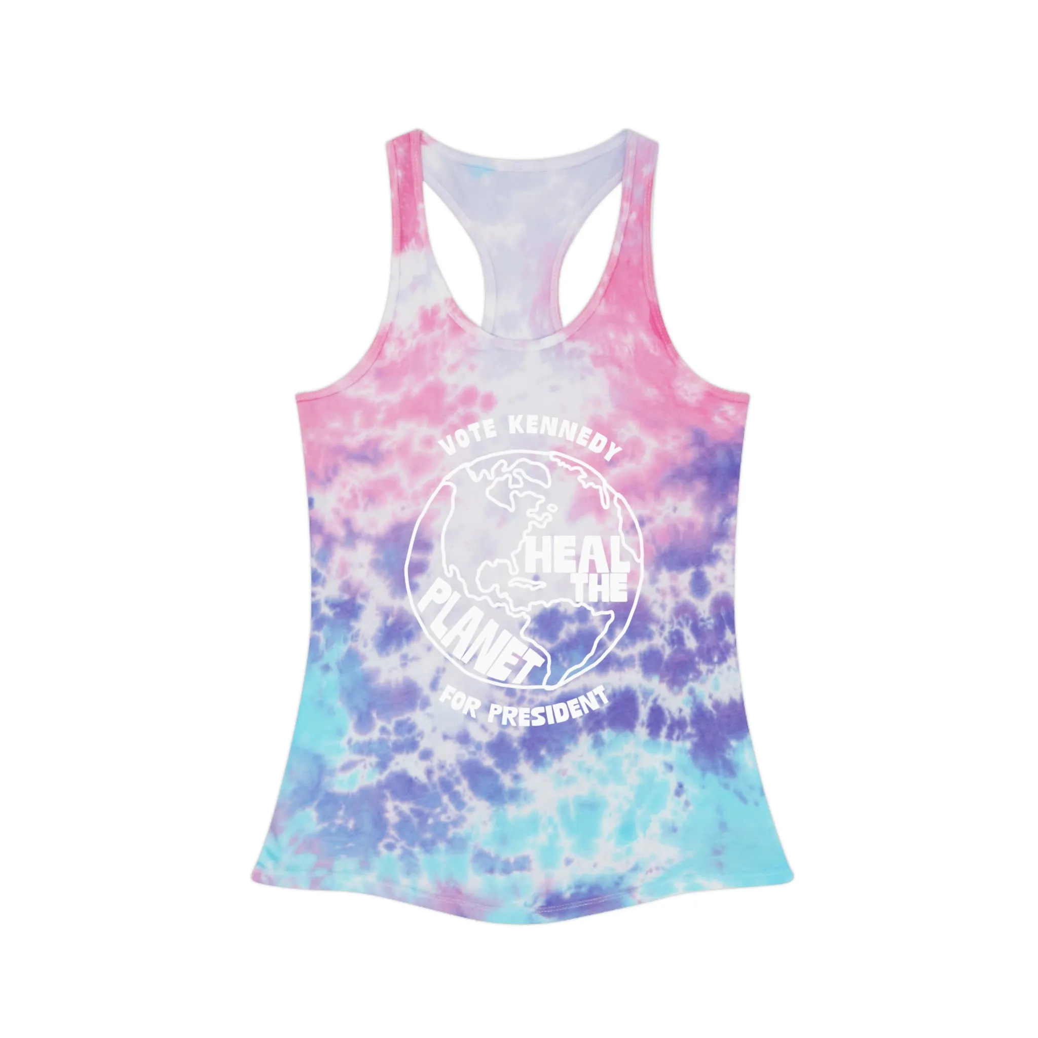 Heal the Planet Tie-Dye Racerback Tank Top