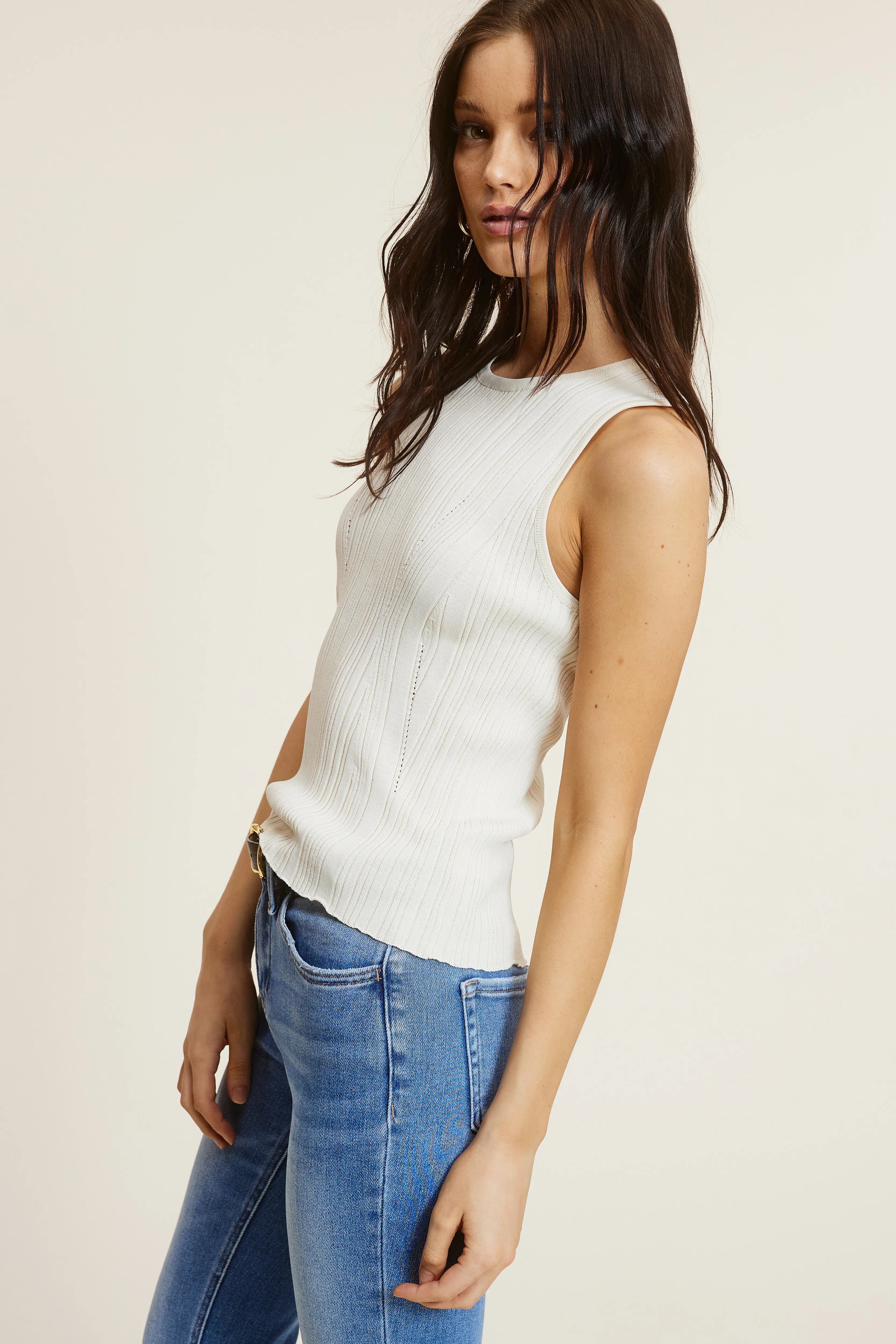 Ivory Knit Tank Top