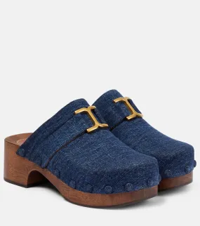 Marcie Chloé denim clogs, blue