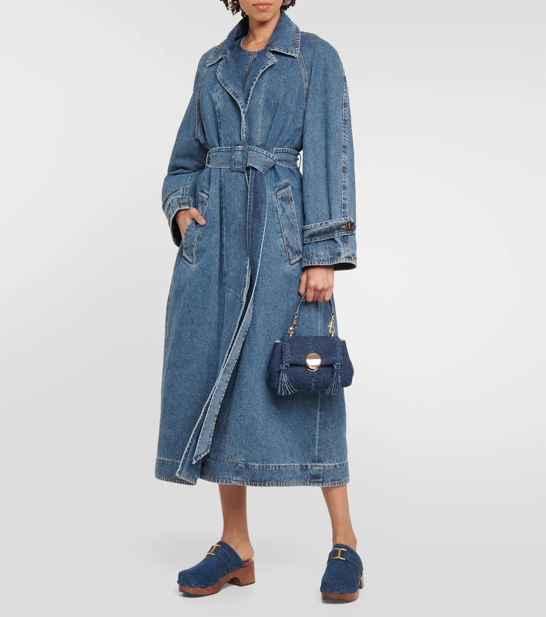 Marcie Chloé denim clogs, blue