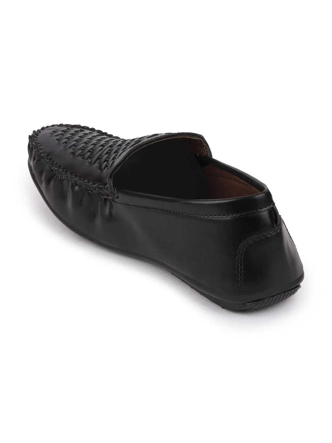 Men Black Casual Slip-On Loafers