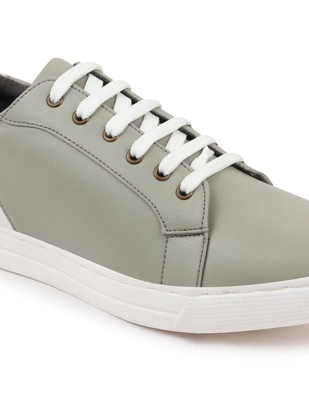 Men Grey Stylish Lace Up Sneakers