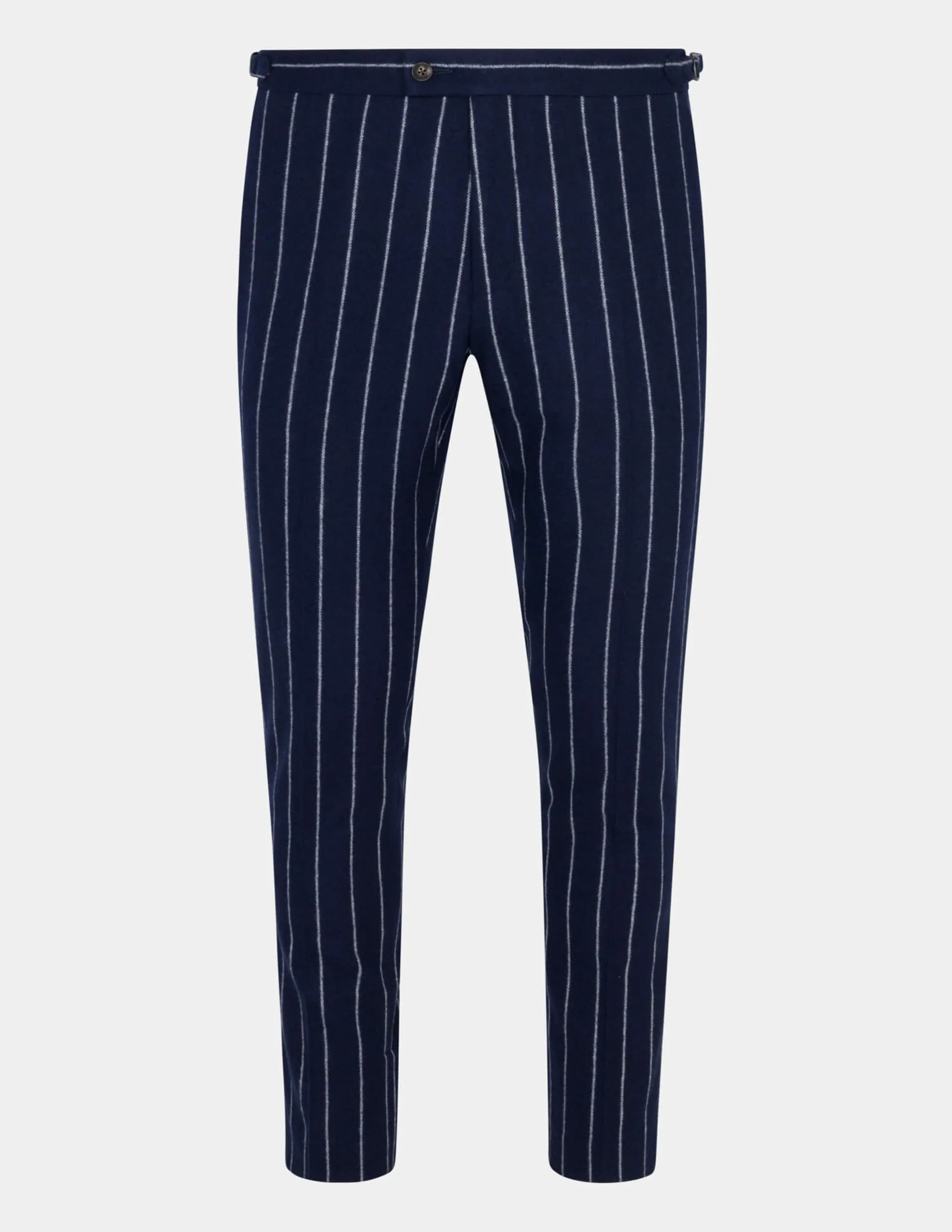 Navy White Stripe Double Breasted Suit