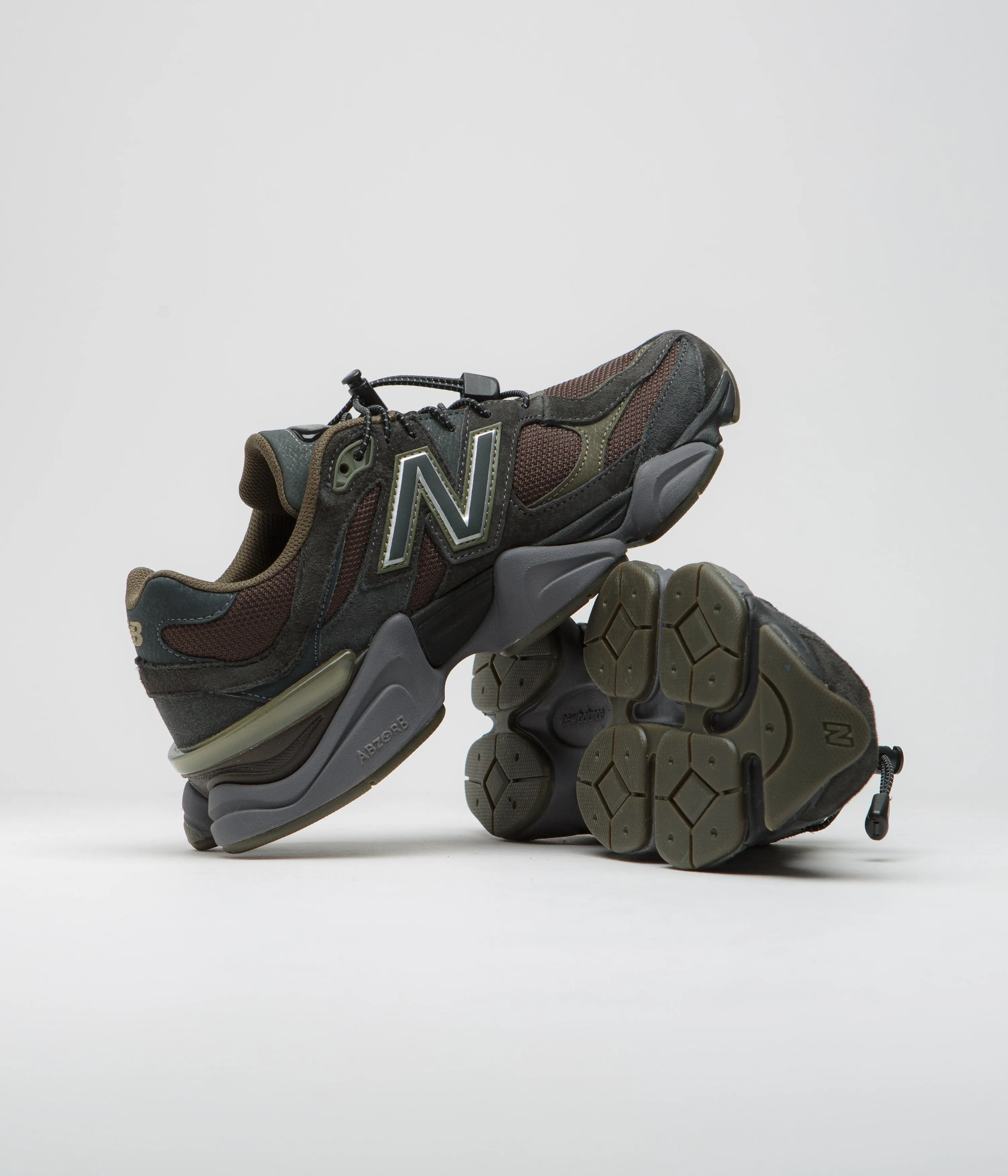 New Balance 9060 Shoes - Blacktop / Dark Moss