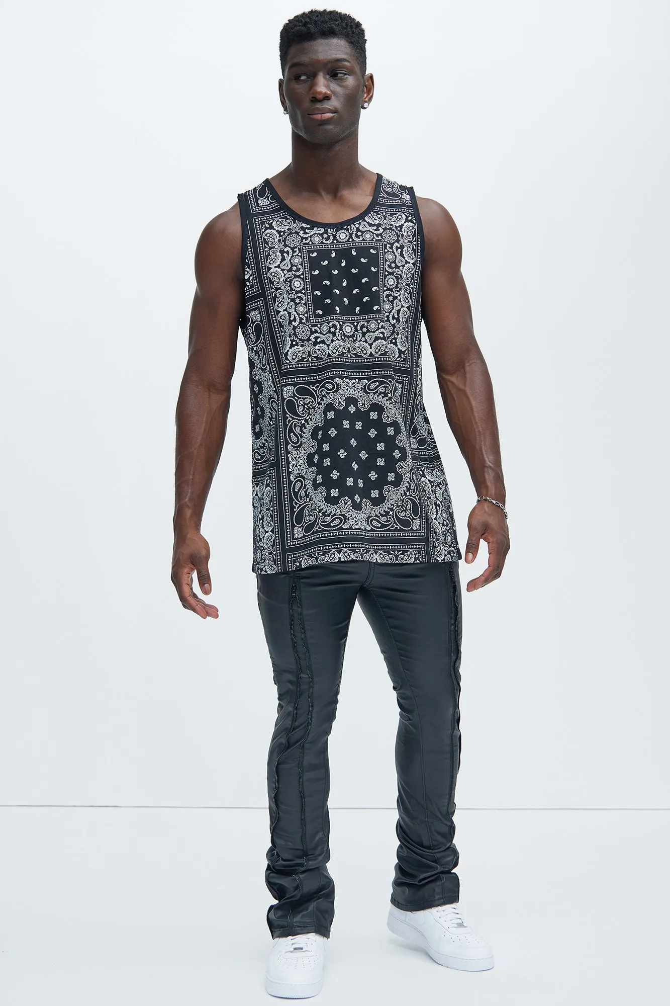 Paisley Tank Top - Black