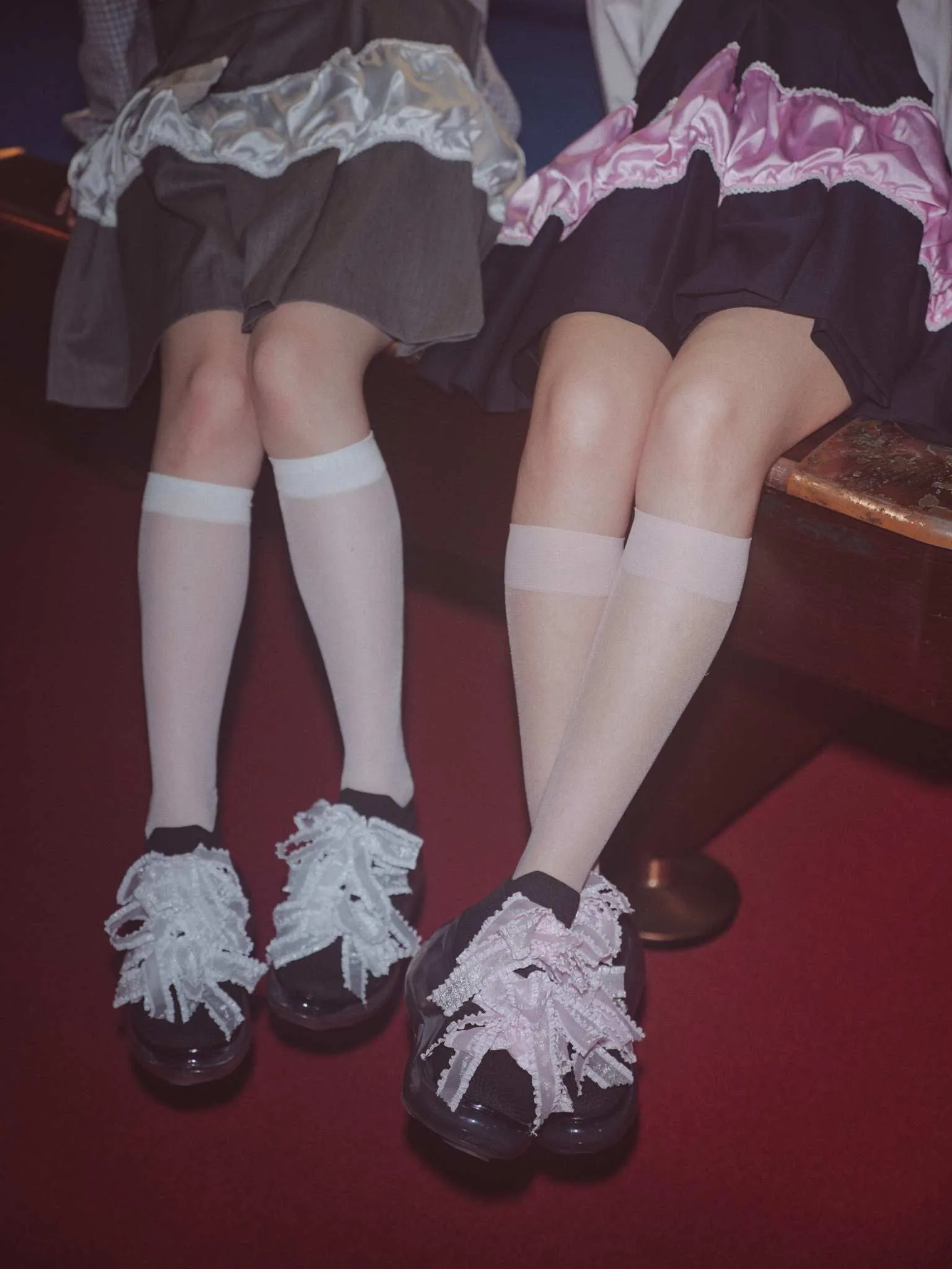 Panty School Jump Skirt / White gray