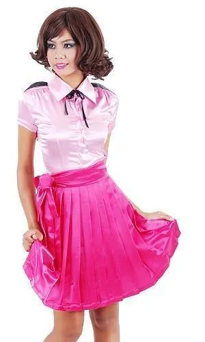 Pleated Satin Skirt