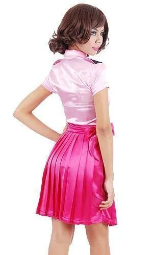 Pleated Satin Skirt