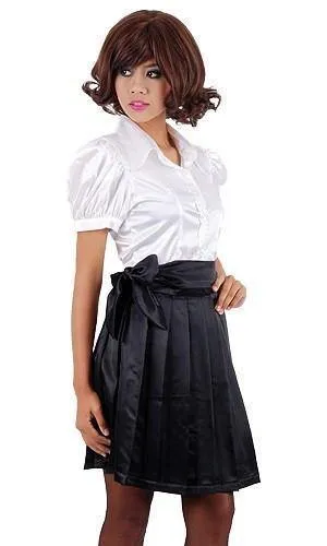 Pleated Satin Skirt