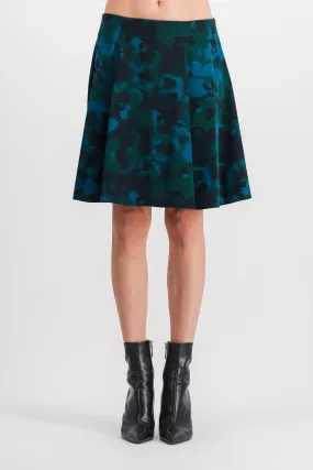 Printed pleat mini skirt