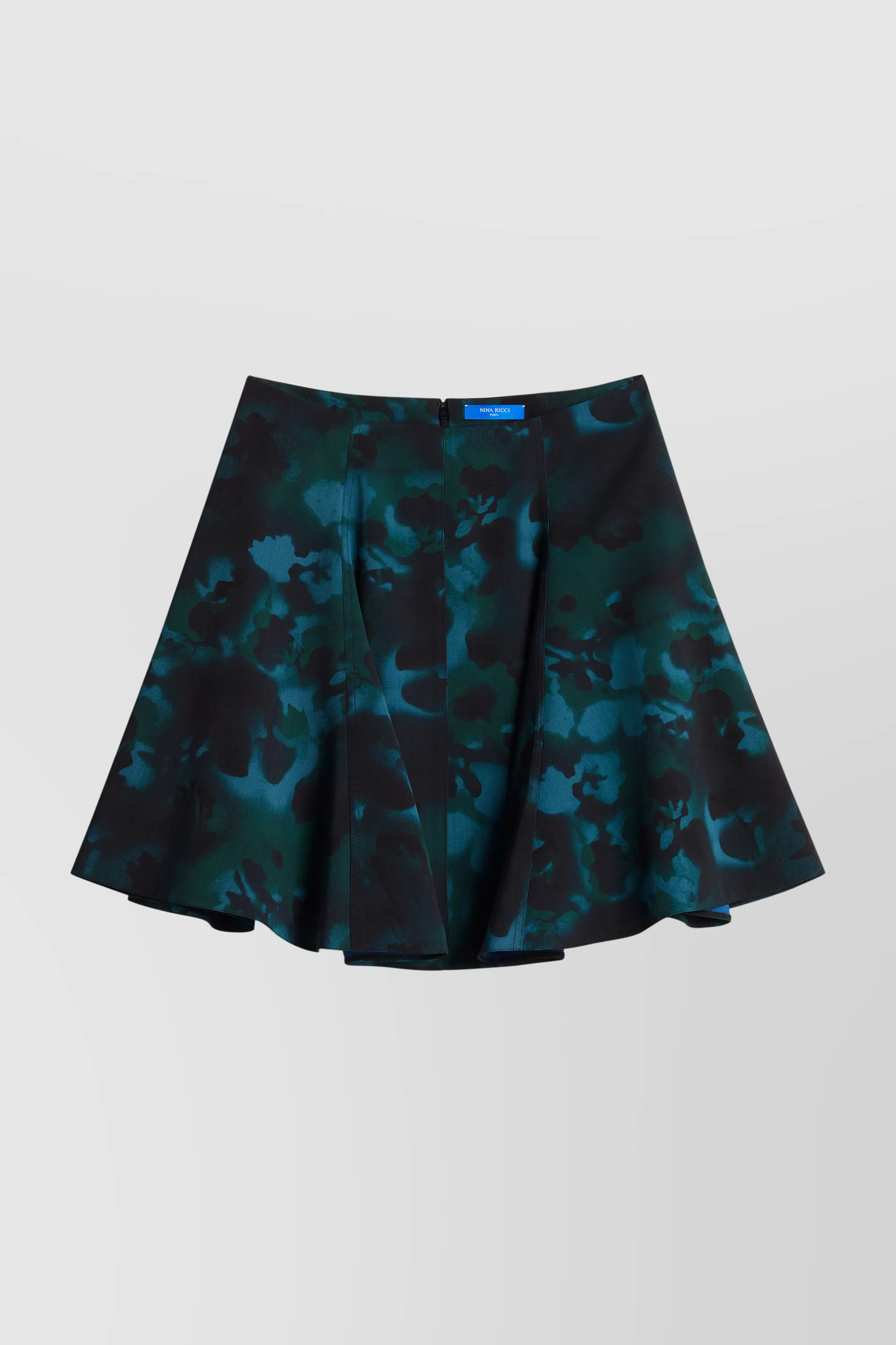 Printed pleat mini skirt