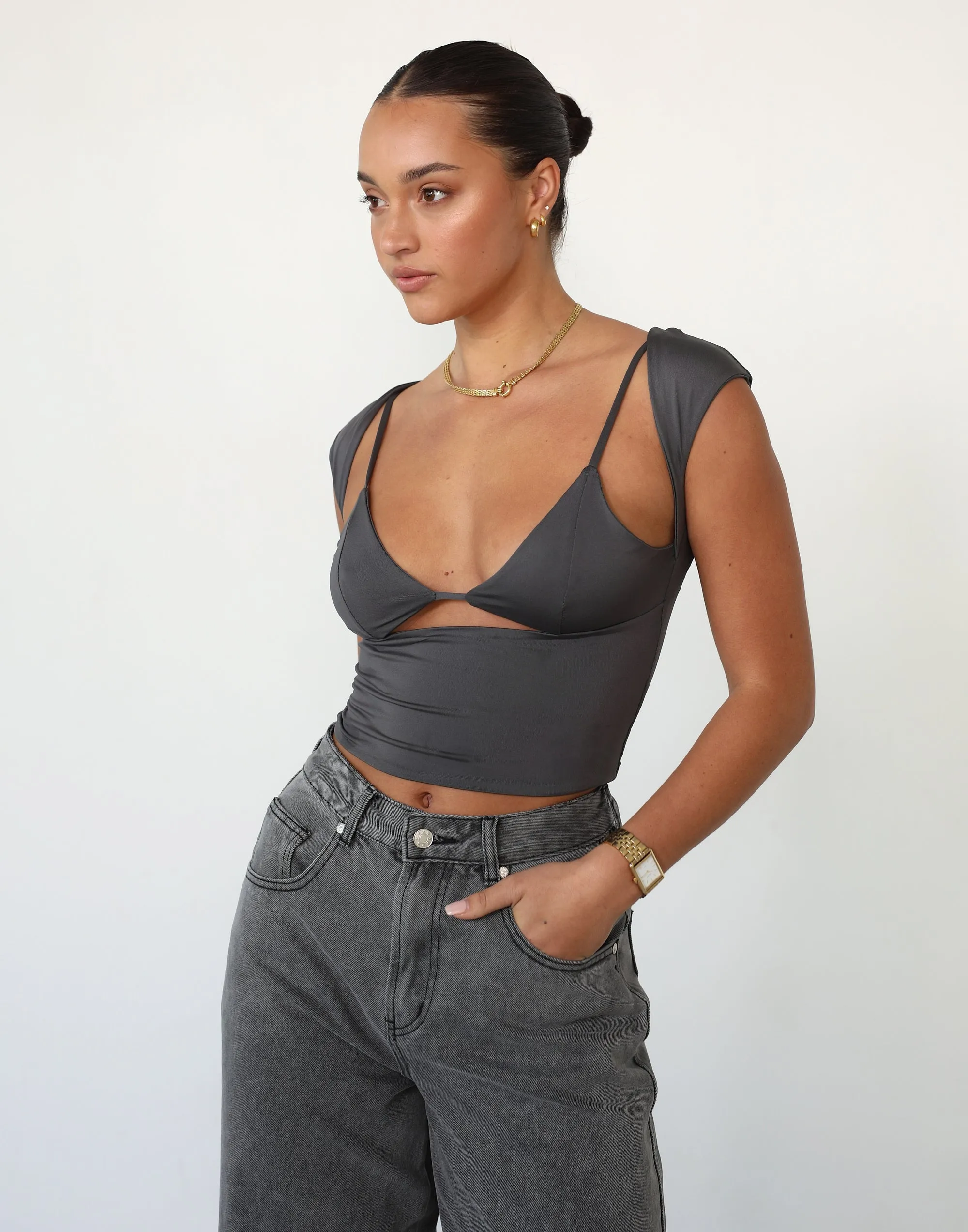 Romy Crop Top (Slate)