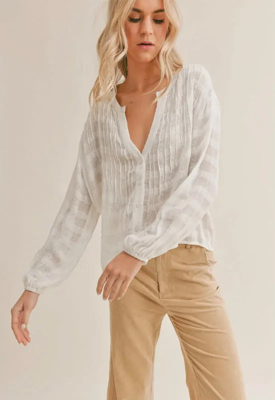 Sadie & Sage - Sandy Peasant Top Ivory