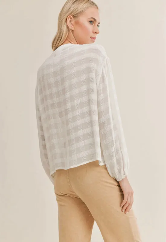 Sadie & Sage - Sandy Peasant Top Ivory