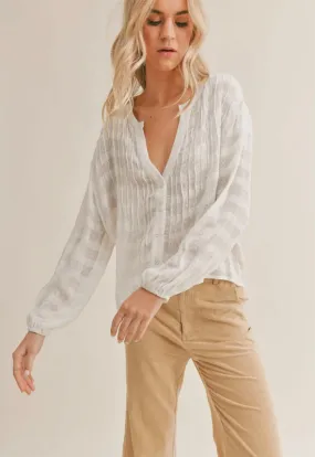 Sadie & Sage - Sandy Peasant Top Ivory