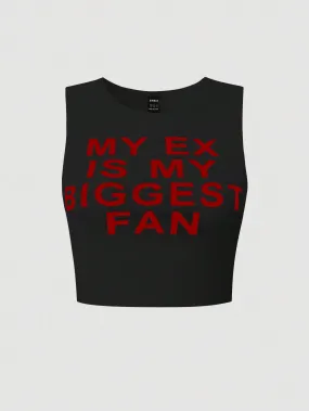 Slogan Graphic Crop Tank Top