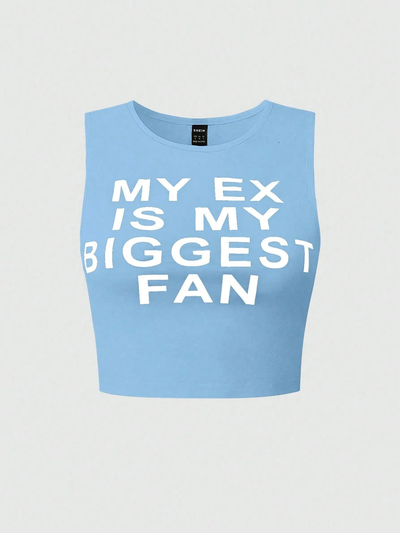 Slogan Graphic Crop Tank Top