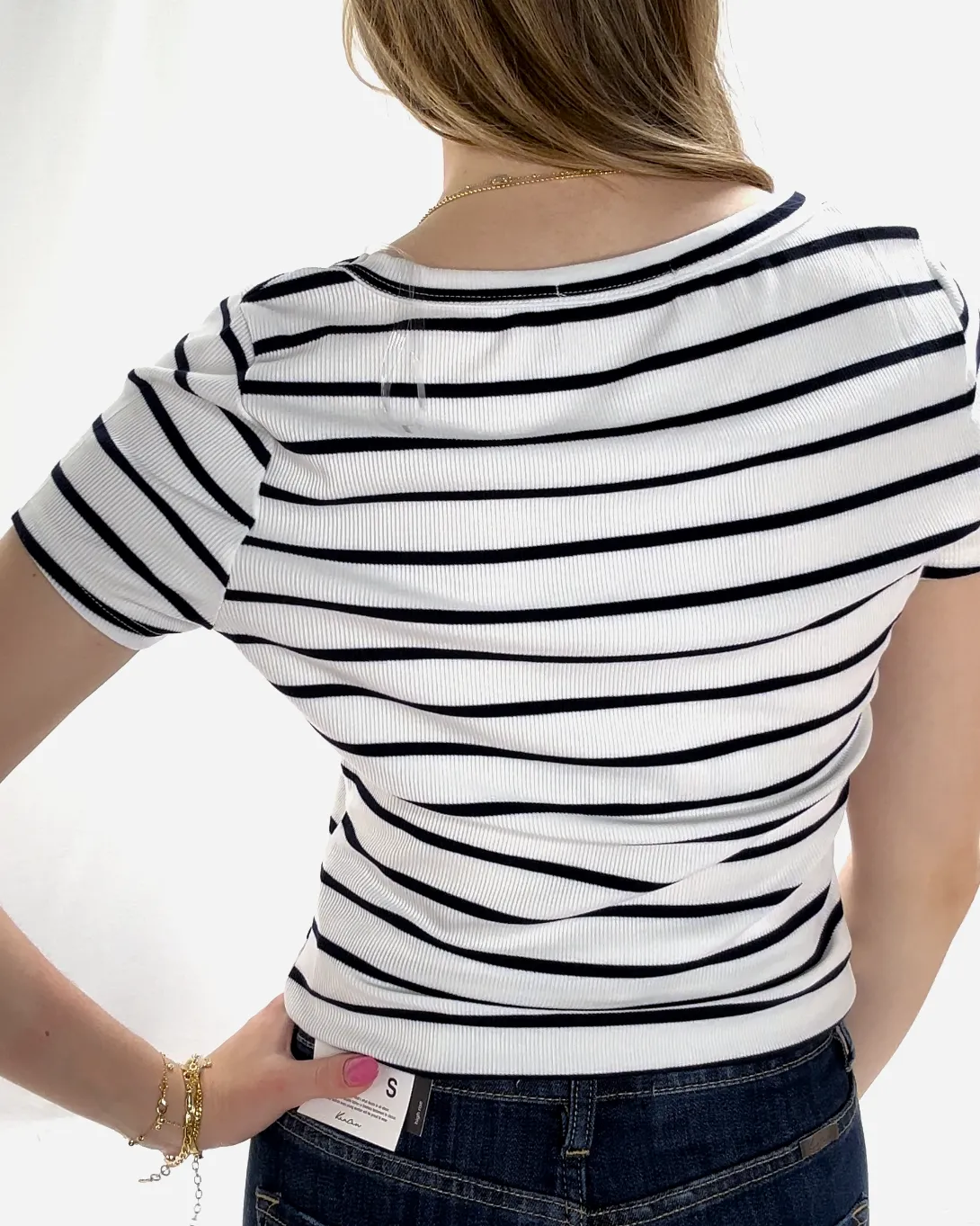 Stripe Top - Ivory/Navy